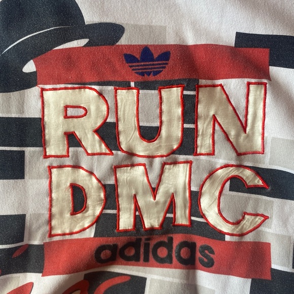 Vintage 1980s Adidas Run DMC Kings From Queens White Crewneck Sweatshirt - Picture 3 of 6